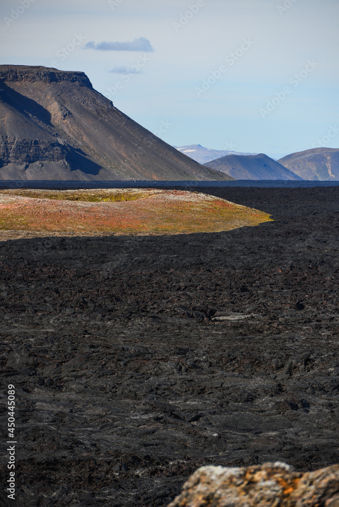 The extensive lava field of Leirhnjúkur volcano at Krafla caldera, northern Iceland