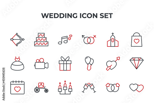 Wallpaper Mural wedding set icon, isolated wedding set sign icon, vector illustration Torontodigital.ca