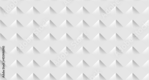 3d white geometric seamless pattern. Volumetric illusion vector pattern with rhombuses.