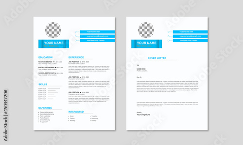 Clean simple resume template with cover letter template