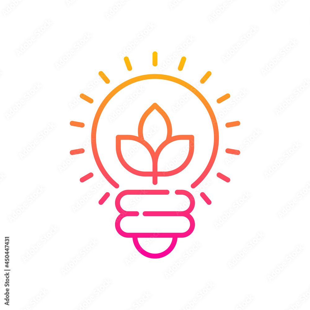 Eco bulb vector gradient icon style illustration. EPS 10 file Eco bulb vector gradient icon style illustration. EPS 10 file