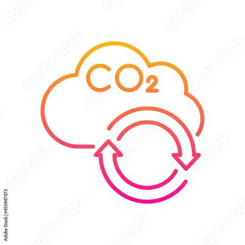 Carbon cycle vector gradient icon style illustration. EPS 10 file