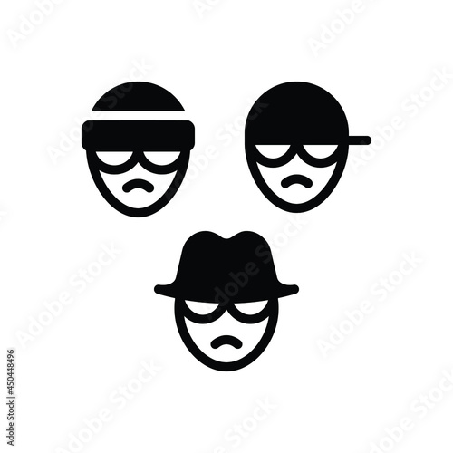 Black solid icon for gang
