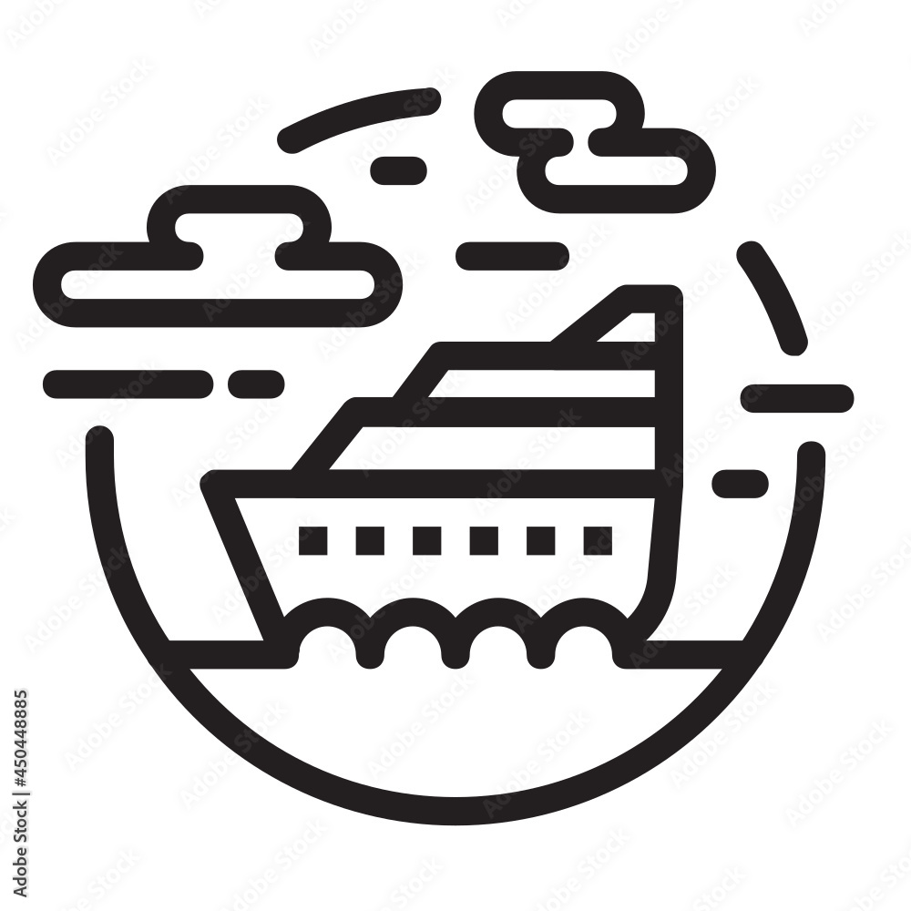 Obraz premium Cruise ,Transportation outline icon.
