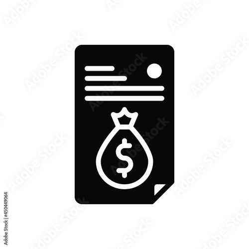 Black solid icon for fee