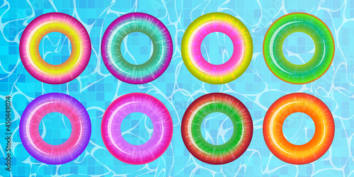 Swimming Rings Set, Float Rings Collection, Pool Rubber Circles