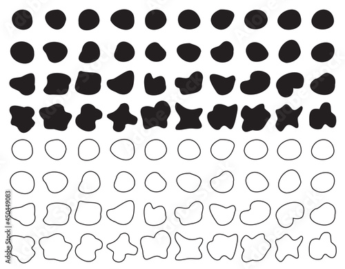 Black Liquid Shapes Icons, Abstract Shape Symbols