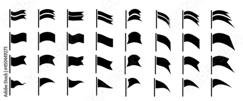 Flag icon, pennant symbol, flagpole sign, banner graphic element