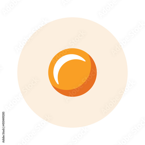 One fried egg icon, omelet symbol, breakfast sign