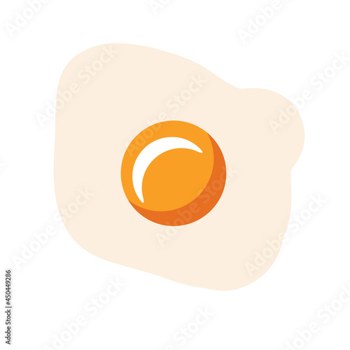 One fried egg icon, omelet symbol, breakfast sign