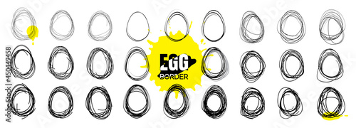 Continuous Egg Vector Illustration, Thin Line Drawing