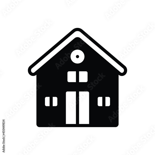 Black solid icon for home
