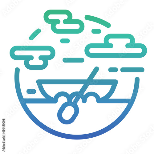 Rowing boat ,Transportation gradient icon.