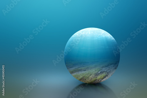 Underwater view of blue water on the ocean