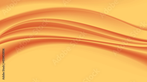 Abstract vector background luxury gold cloth or liquid wave. Abstract  yellow fabric texture for show product. Beautiful background. Shiny silk fabric. Cloth soft wave. Creases of satin, silk, and cot