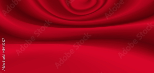 Red Silk background Design for product advertising for catalog.Red silk background.Red fabric background. smooth texture vector.Abstrack red silk background.