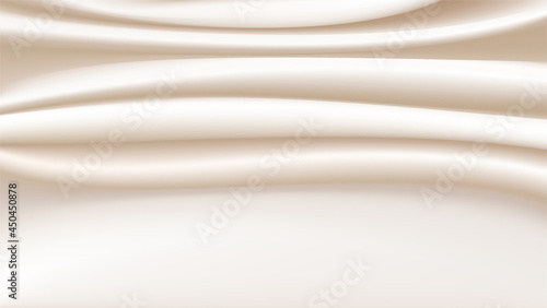 Abstract golden silk vector background. Luxury cloth or liquid wave. Abstract gold fabric texture background. Cloth soft wave. Creases of satin, silk, and ripple and Smooth elegant cotton for design.S
