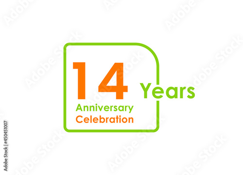 14 years anniversary celebration Vector Template Design Illustration