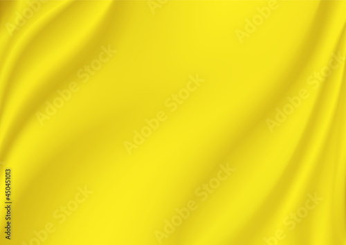 Abstract yellow silk vector background.Luxury cloth or liquid wave.Abstract  fabric texture background. Cloth soft wave. Creases of satin, silk, and Smooth elegant cotton.Smooth ripple material.