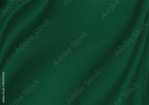 Abstract green silk vector background.Luxury cloth or liquid wave.Abstract  fabric texture background. Cloth soft wave. Creases of satin, silk, and Smooth elegant cotton.Smooth ripple material.