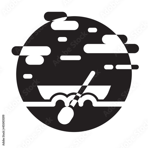 Rowing boat ,Transportation solid icon.
