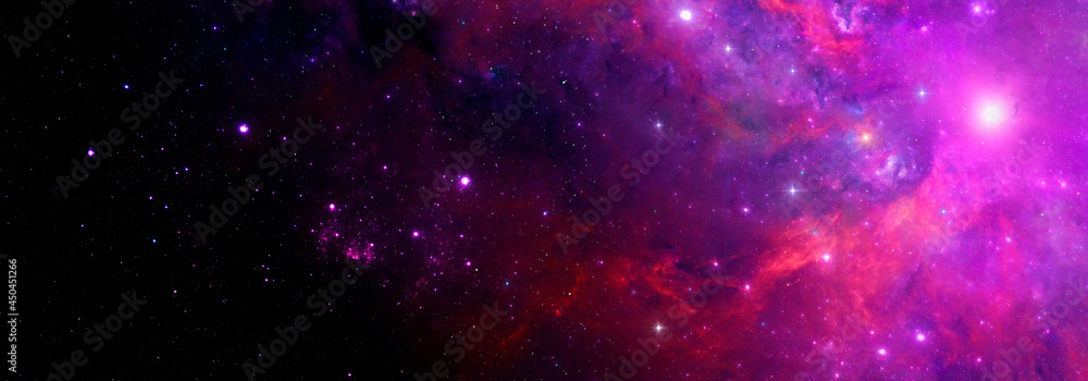 Abstract space background with bright nebula and stars