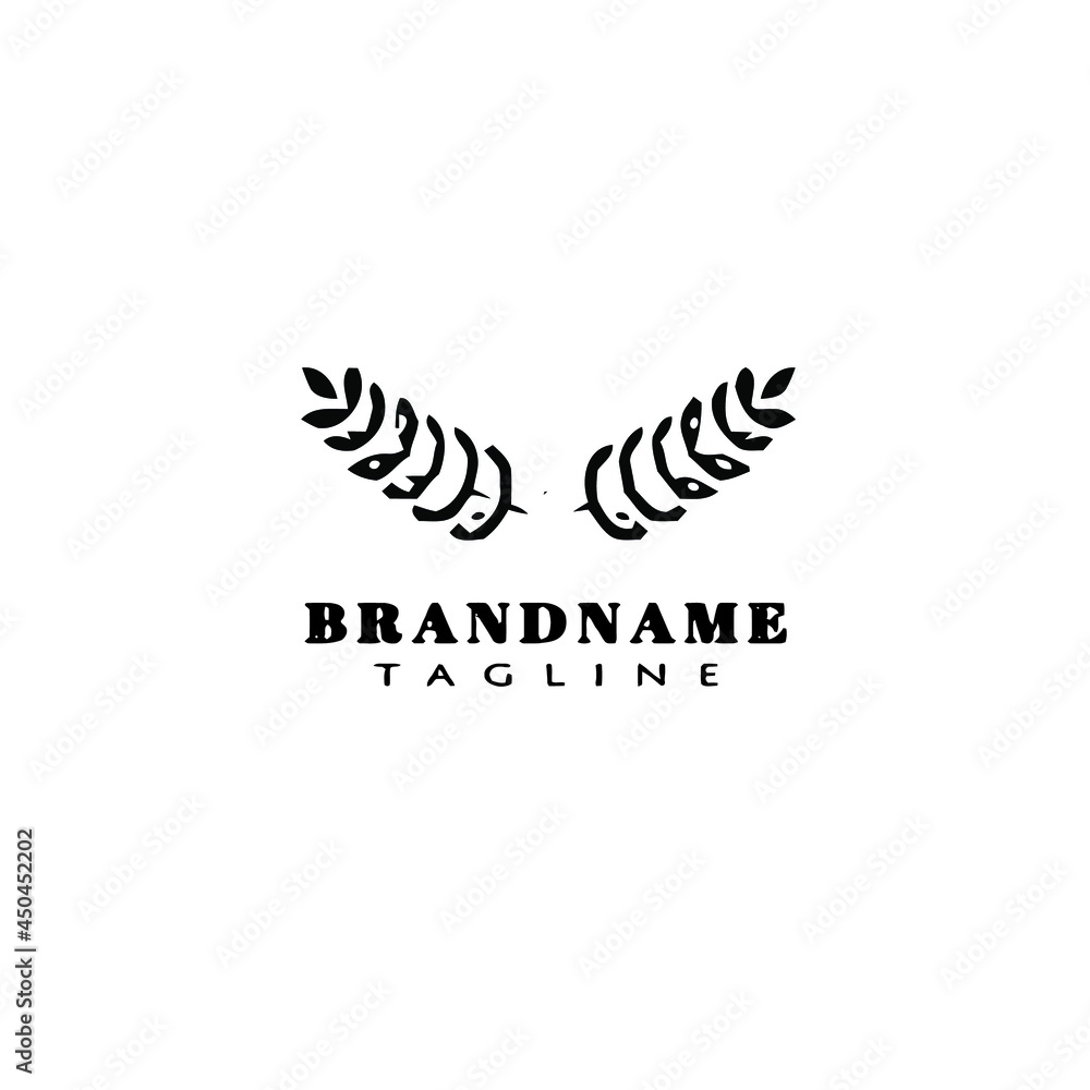 Obraz premium wheat stalk cartoon logo icon design template vector