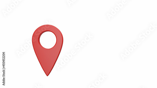 Pin point icon, map pin flat design style modern icon, location icon isolated on white background, map pointer 3d, red location pin symbols, pointer minimal, marker sign, 3d illustration, 3d render.