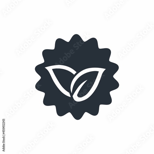  Organic seal,stamp . Vector  icon isolated on white background.