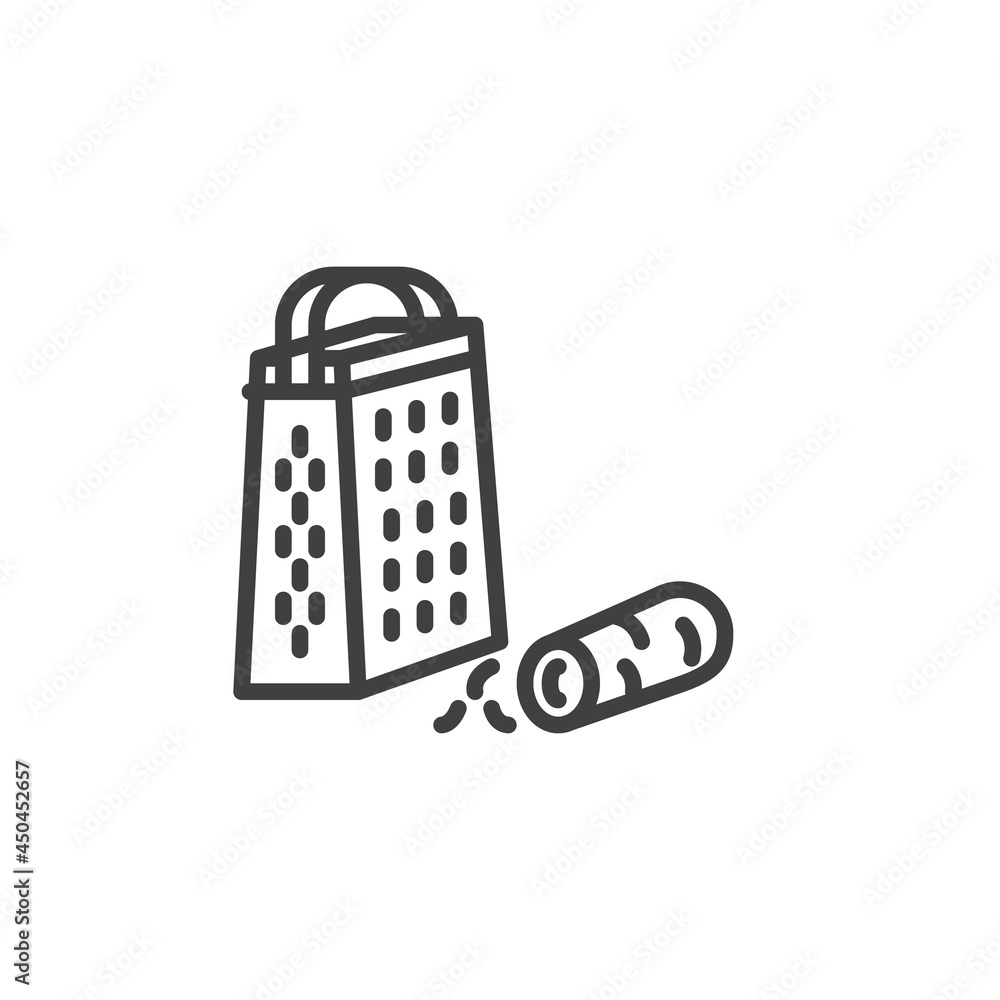 Grating carrot line icon Grating carrot line icon