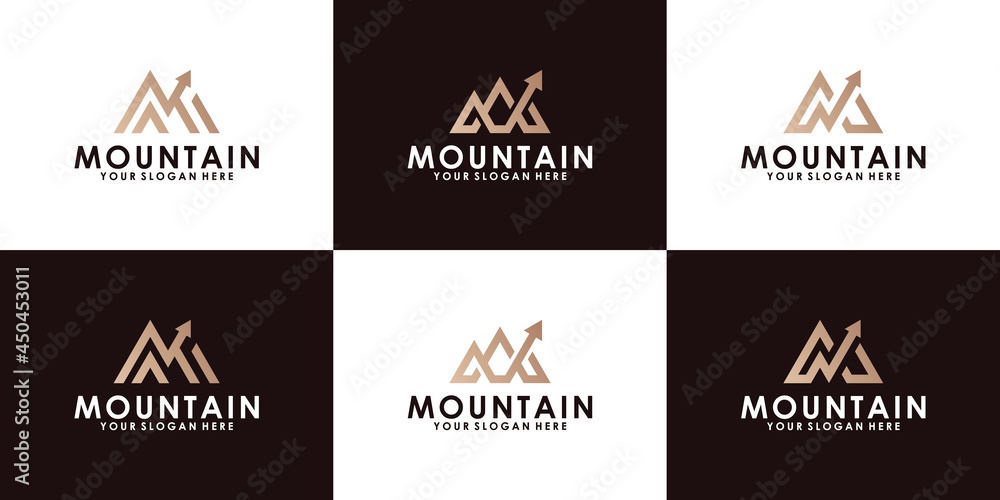 mountain and arrow inspiration design logo with business card inspiration mountain and arrow inspiration design logo with business card inspiration