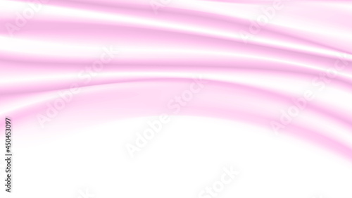 Abstract vector background. Luxury light pink silk or liquid wave. Pastel fabric with smooth texture for show product. Rippled wavy milk. Shiny  fabric. Cloth soft wave. Creases of satin or cotton.