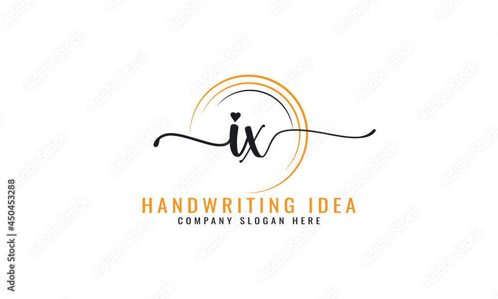 Initial I X, letter handwriting logo Design
Initial I X, letter handwriting logo Design