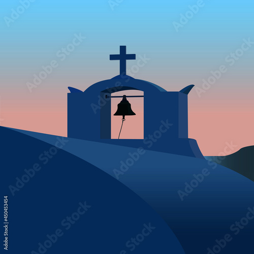 the architectural building of the chapel in the evening twilight