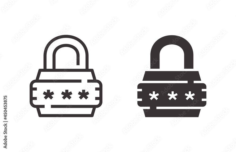 Code lock icon on white background. Vector illustration. Code lock icon on white background. Vector illustration.