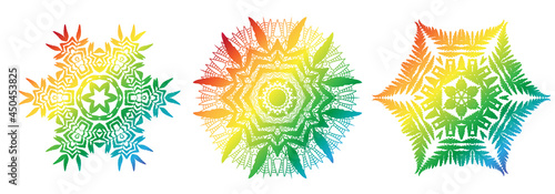 Rainbow Mandala Set, Pakistan, Ottoman Pattern Isolated