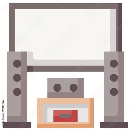 home theater flat icon