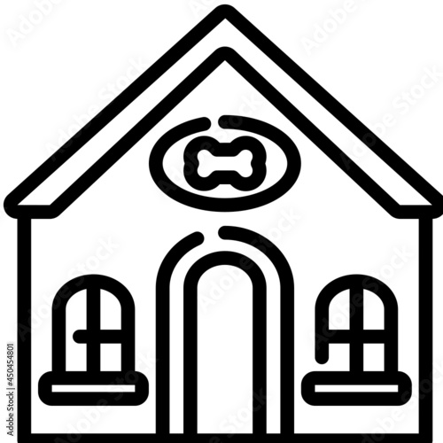 dog house line icon