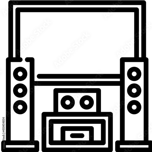 home theater line icon