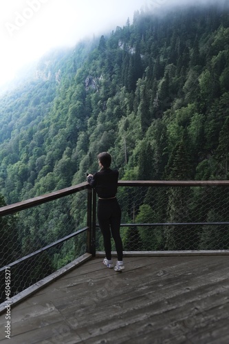 girl in a mountain park