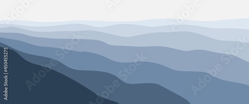 Mountain and sky layer landscape vector illustration. Sky layers landscape illustration. Used for background, desktop background, banner, backdrop.