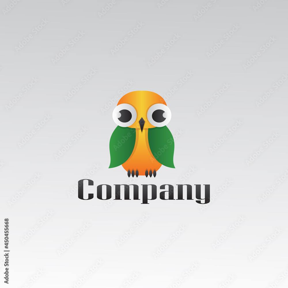Obraz premium orange owl logo template