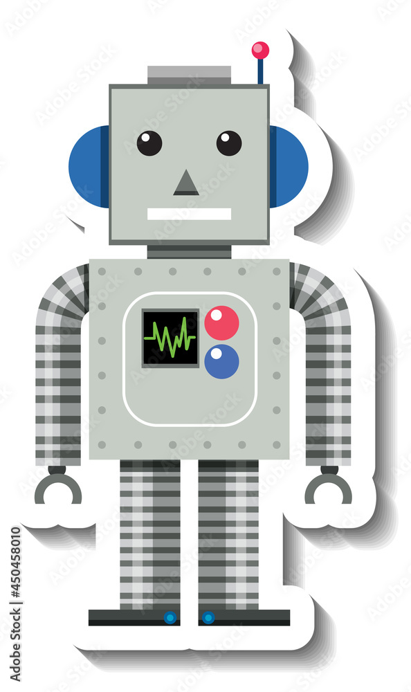Robot toy cartoon on white background Robot toy cartoon on white background