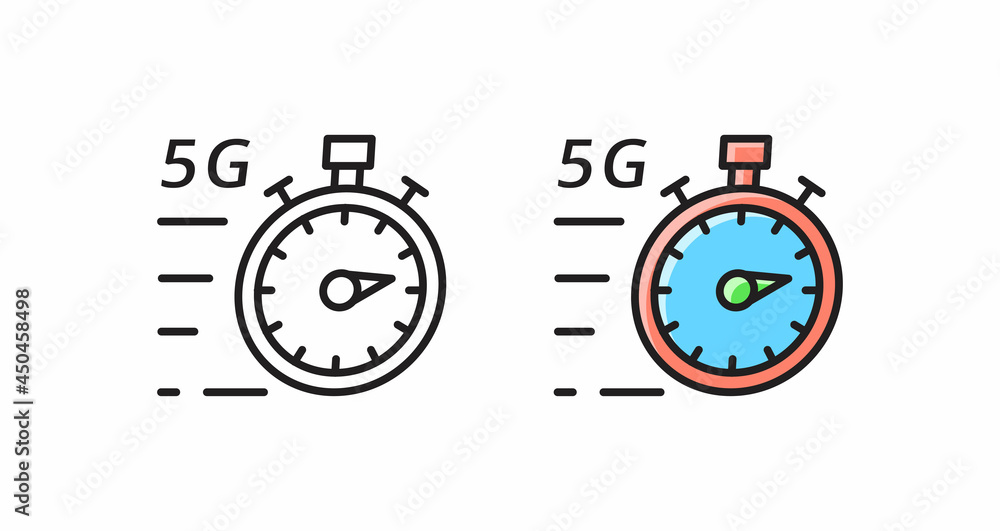5G technology high speed icon. Vector infographic. Editable strokes. 5G technology high speed icon. Vector infographic. Editable strokes.