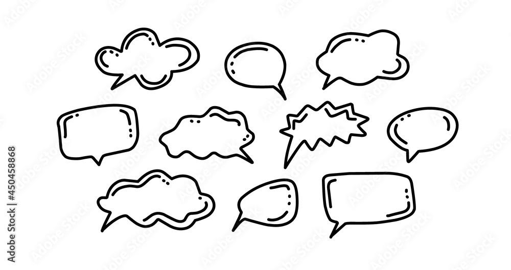 message frames in comic style, hand drawn chat bubbles message frames in comic style, hand drawn chat bubbles