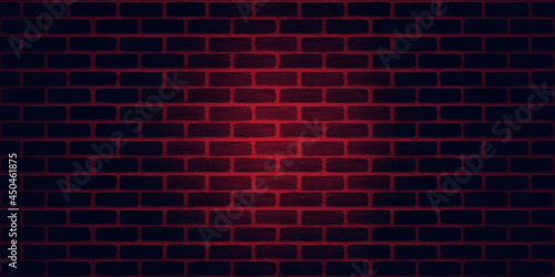 dark red brick wall texture background with vignette. copy space for text.