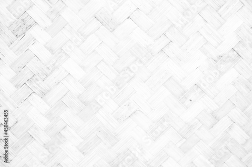 White bamboo weave pattern texture background