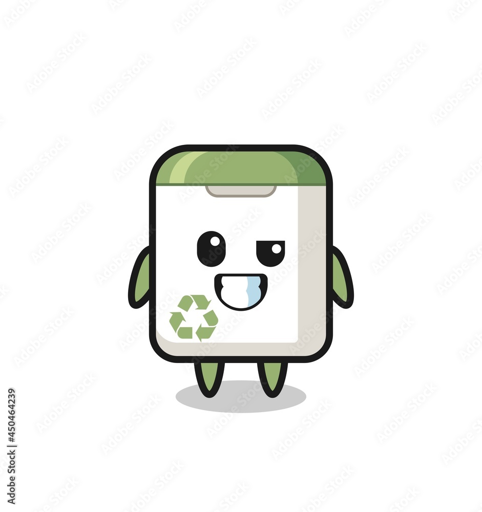 cute trash can mascot with an optimistic face cute trash can mascot with an optimistic face