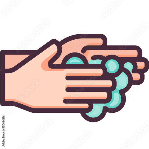 Washing Hand line icon