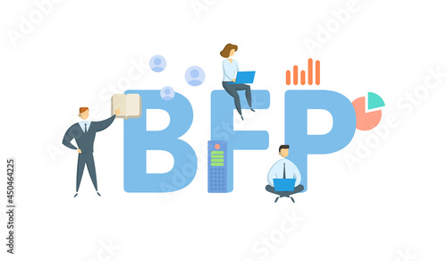 BFP, Bona Fide Purchaser. Concept with keyword, people and icons. Flat vector illustration. Isolated on white.